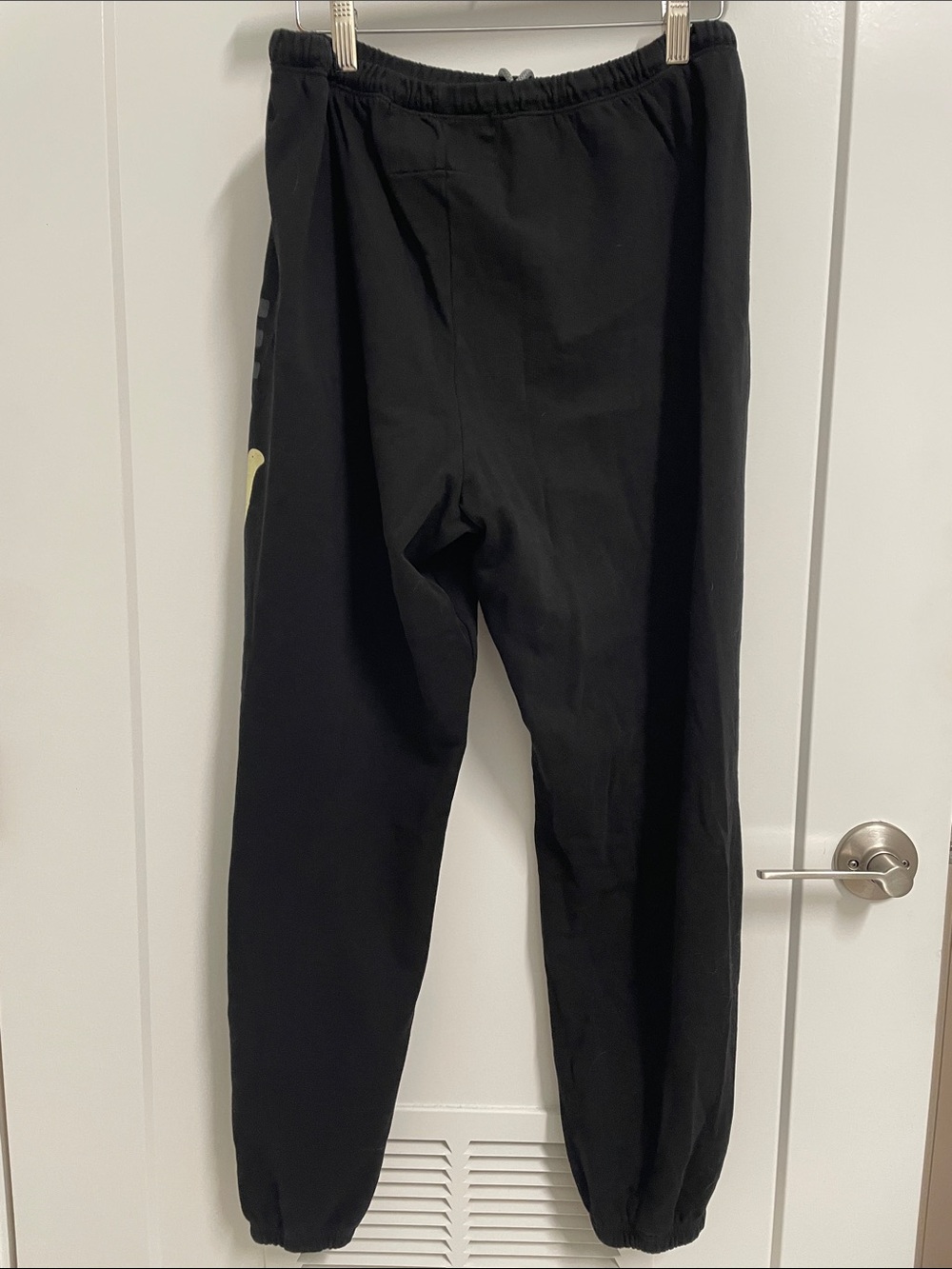 freecity Black Track Joggers with Gray Logo and Yellow Dove Graphic - Picture 3 of 3
